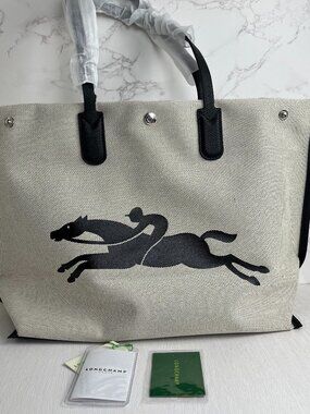 NWT Longchamp Essential Toile Large Canvas Tote bag